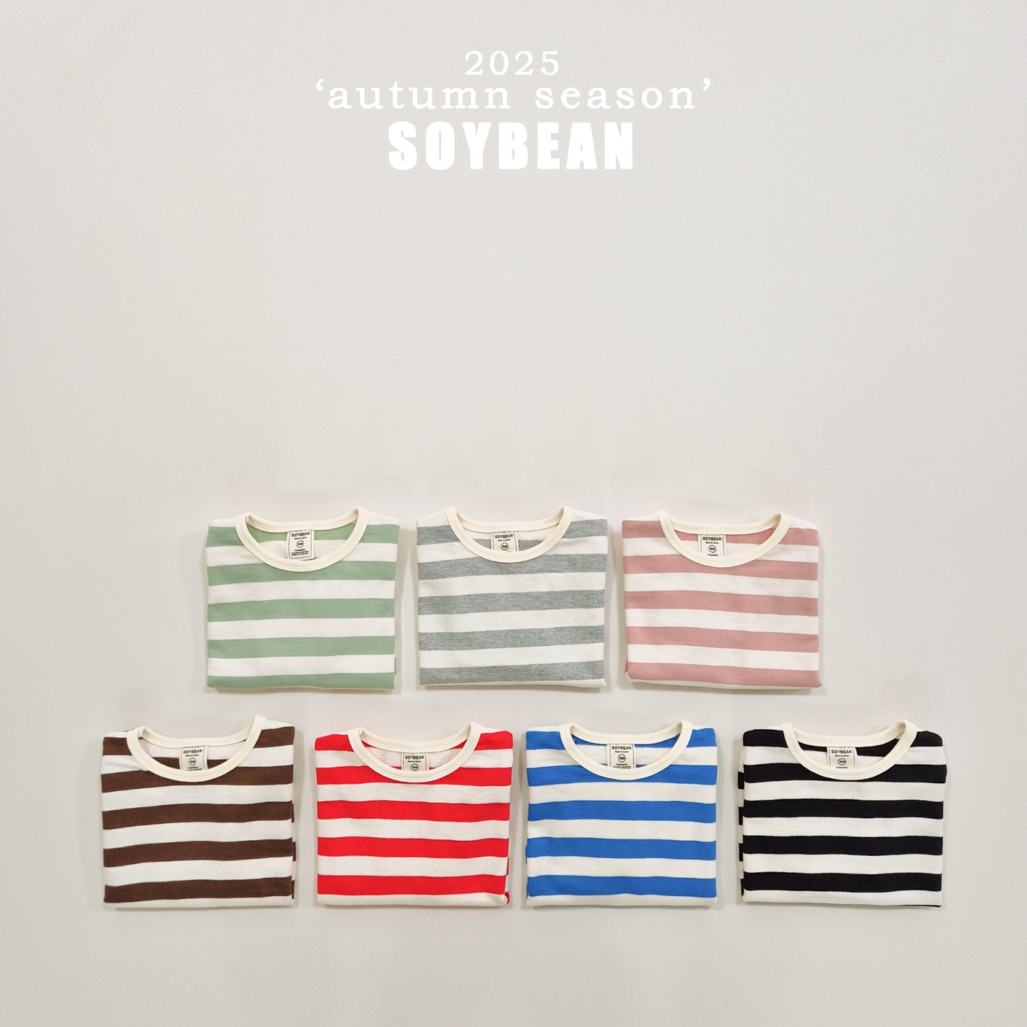(Pre-order) Soybean Kids - Stripe Sweatshirt 랍빠단가라맨투맨 (7 Colors)