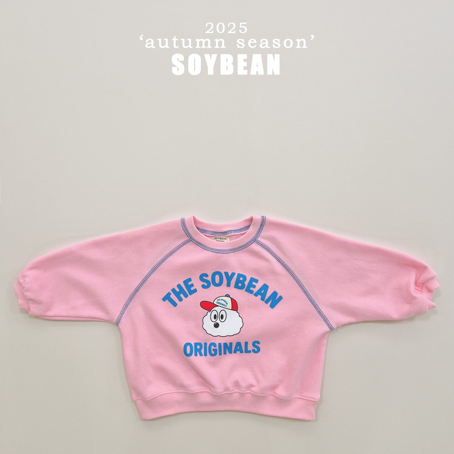 (Pre-order) Soybean Kids - Color Stitch Top & Bottom Set 컬러스티치상하복 (3 Colors)