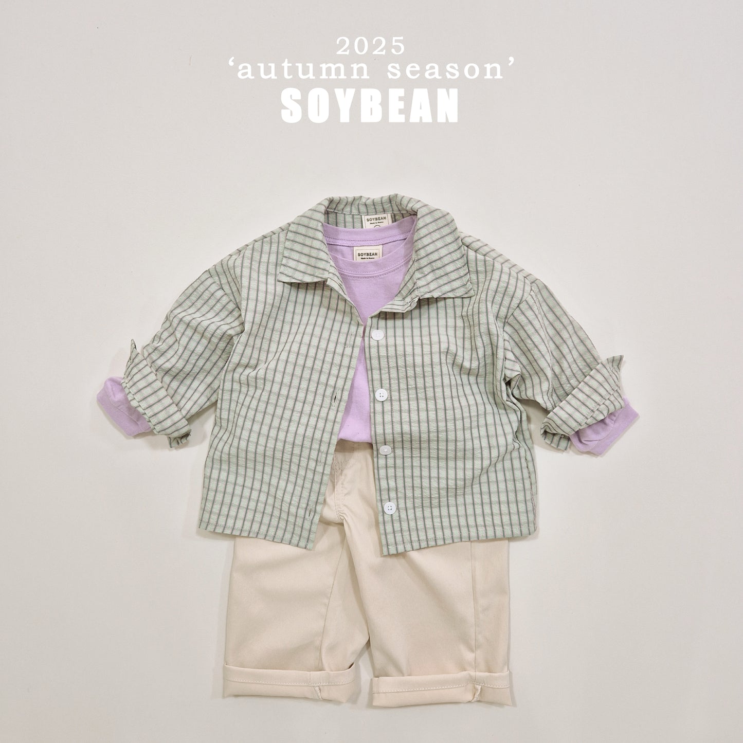 (Pre-order) Soybean Kids - Oversized Check Shirt 오버핏체크셔츠 (2 Colors)