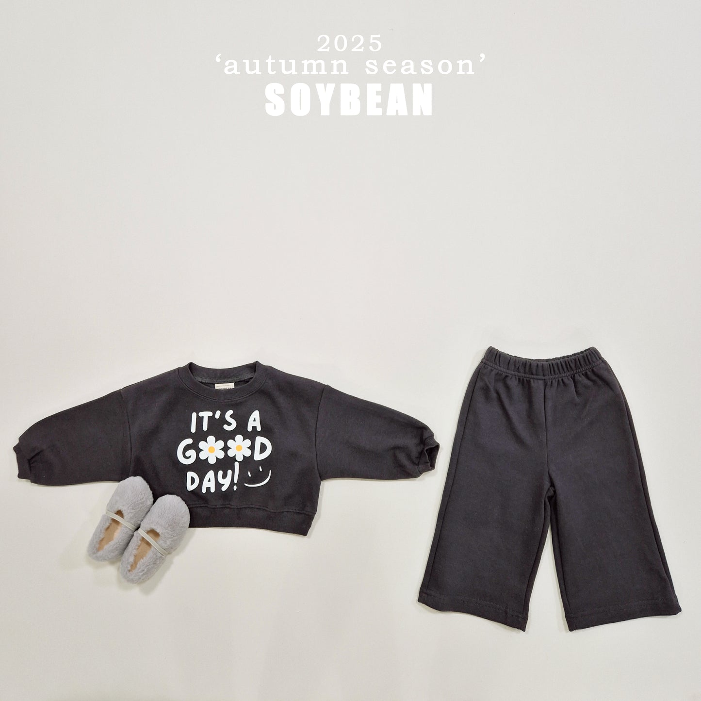 (Pre-order) Soybean Kids - It’s Good Crop Top & Bottom Set 잇츠굿크롭상하복 (3 Colors)
