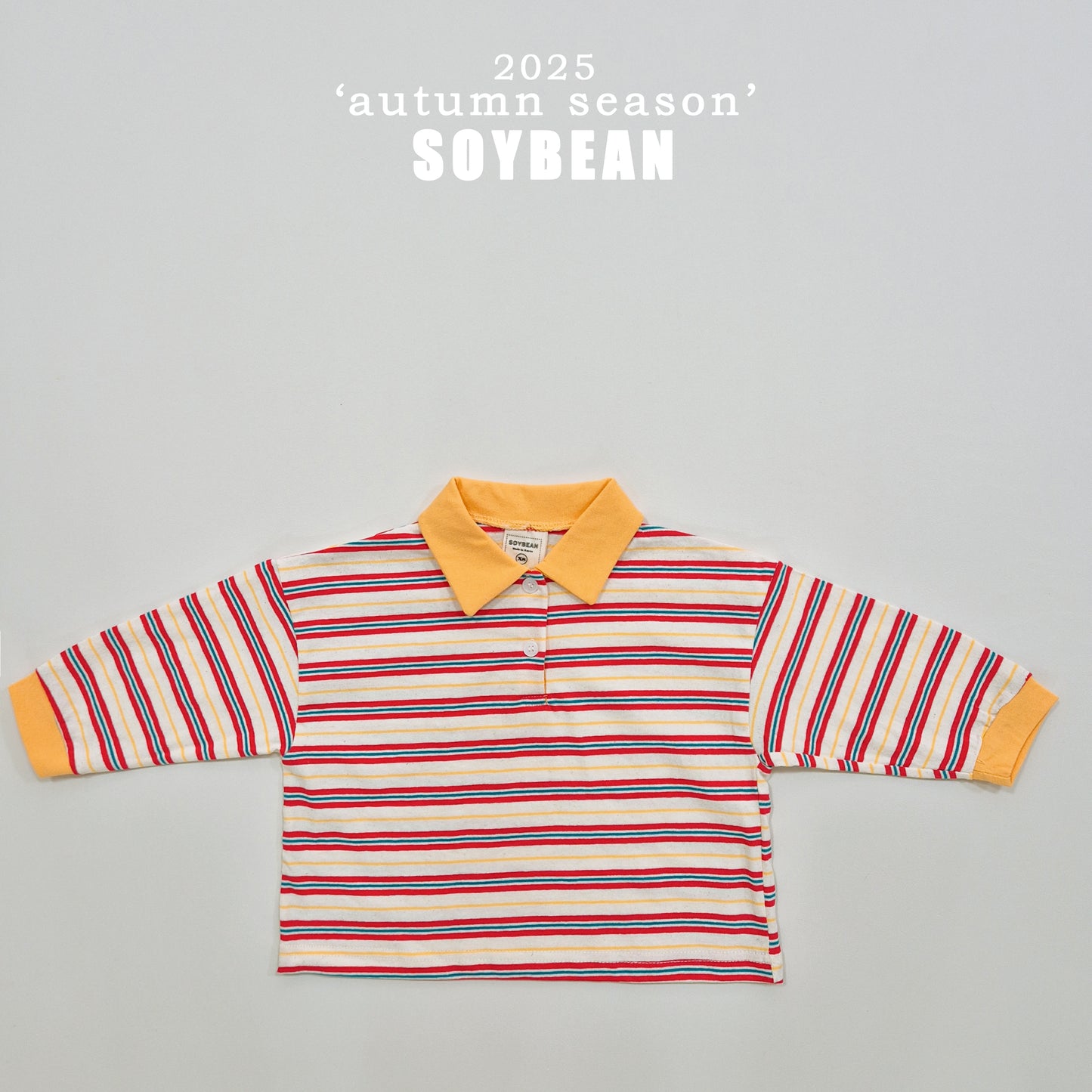 (Pre-order) Soybean Kids - Contrast Collar Sweatshirt Tee 배색카라티 (2 Colors)