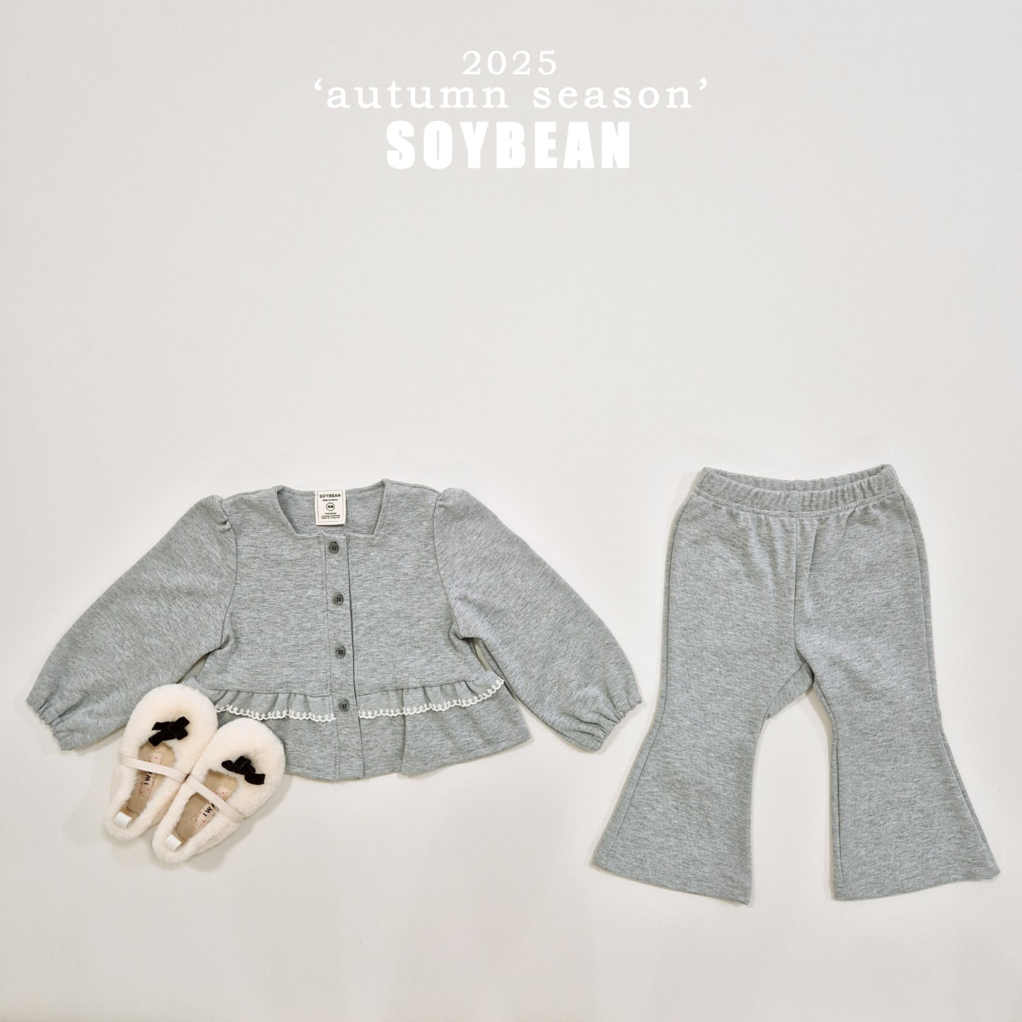 (Pre-order) Soybean Kids - Square Lace Top & Bottom Set 스퀘어레이스 상하복 (2 Colors)