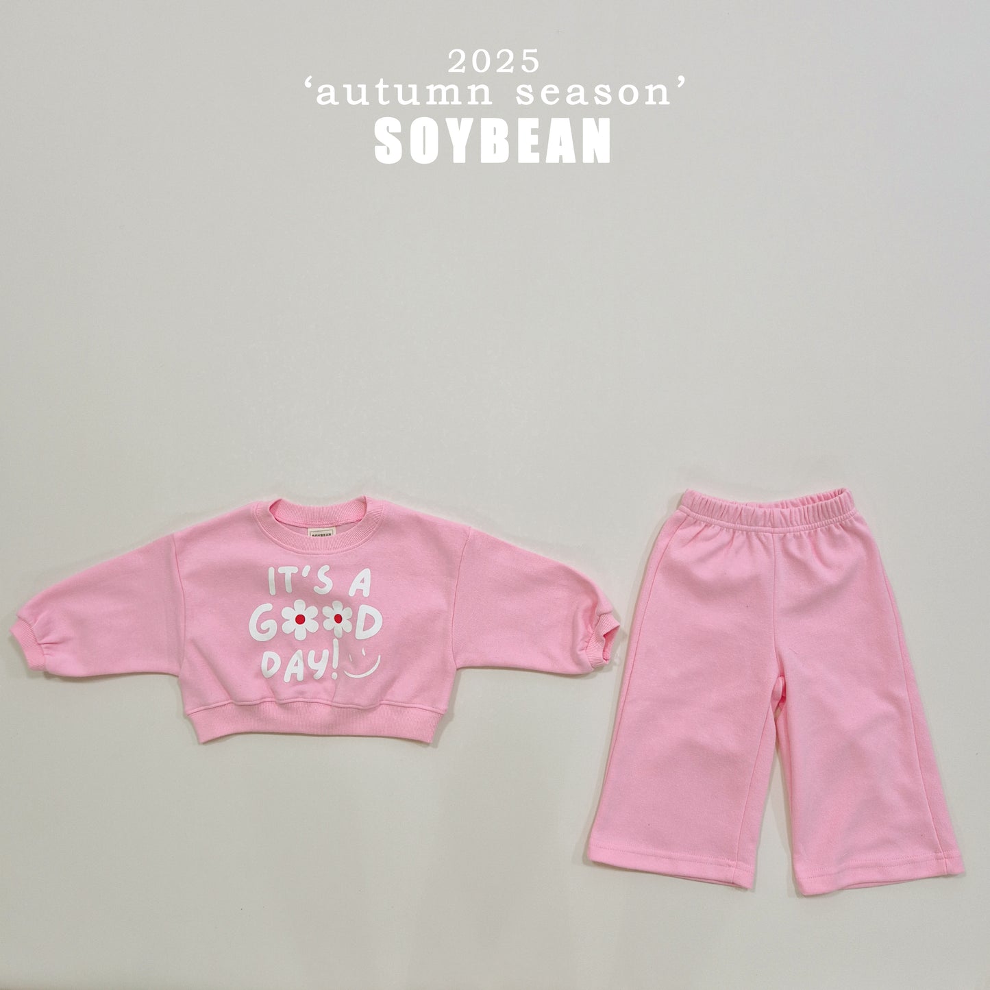 (Pre-order) Soybean Kids - It’s Good Crop Top & Bottom Set 잇츠굿크롭상하복 (3 Colors)