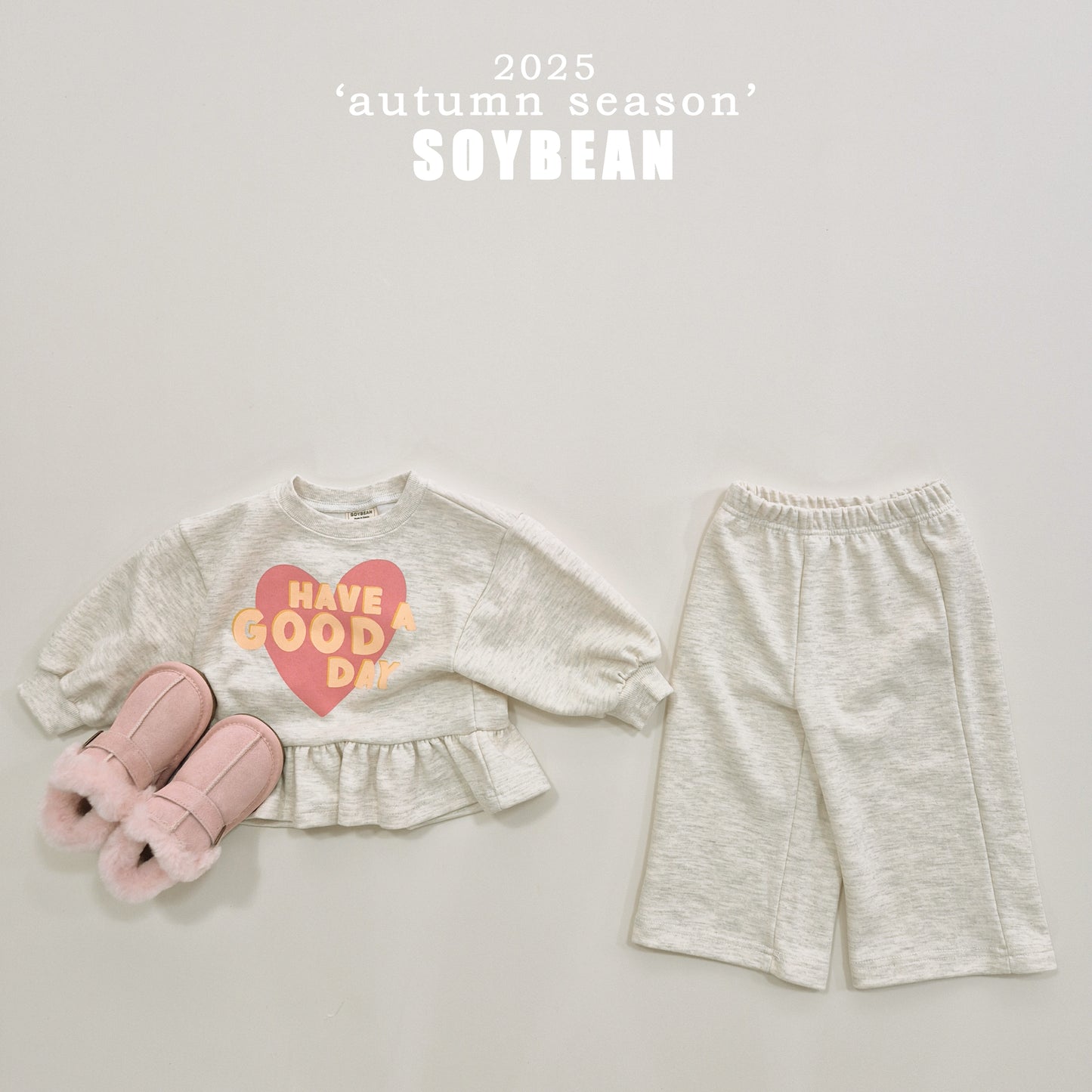 (Pre-order) Soybean Kids - Good Day Frill Top & Bottom Set 굿데이프릴상하복 (2 Colors)