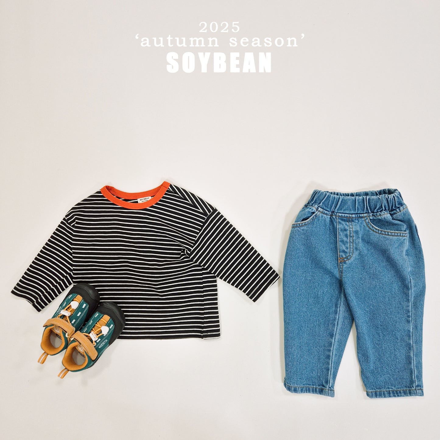 (Pre-order) Soybean Kids - Autumn Captain Stripe Tee 어텀캡틴단가라티 (5 Colors)