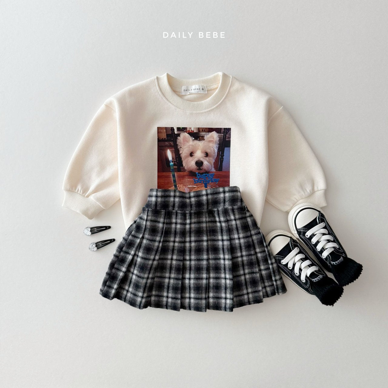 (Pre-order) Daily Bebe - Kids' Check School Skirts 체크 스쿨 스커트 (2 Colors)