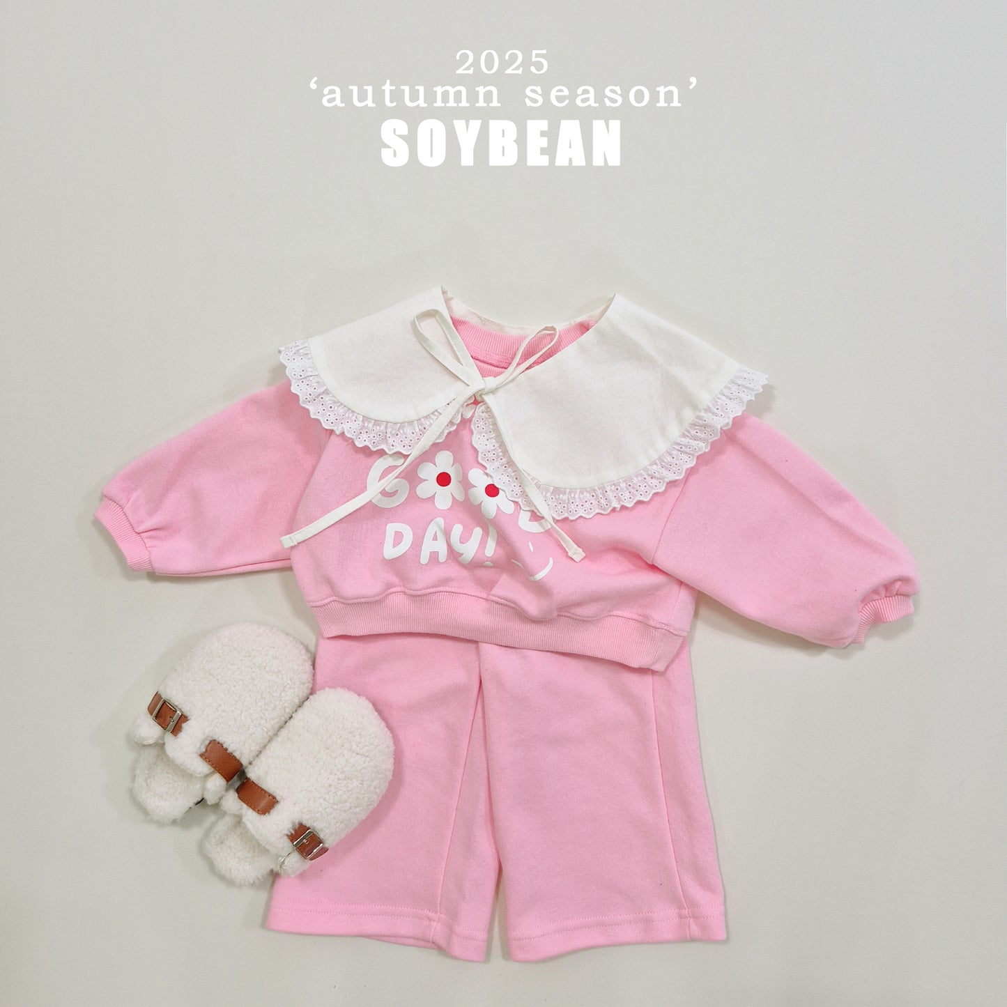 (Pre-order) Soybean Kids - It’s Good Crop Top & Bottom Set 잇츠굿크롭상하복 (3 Colors)