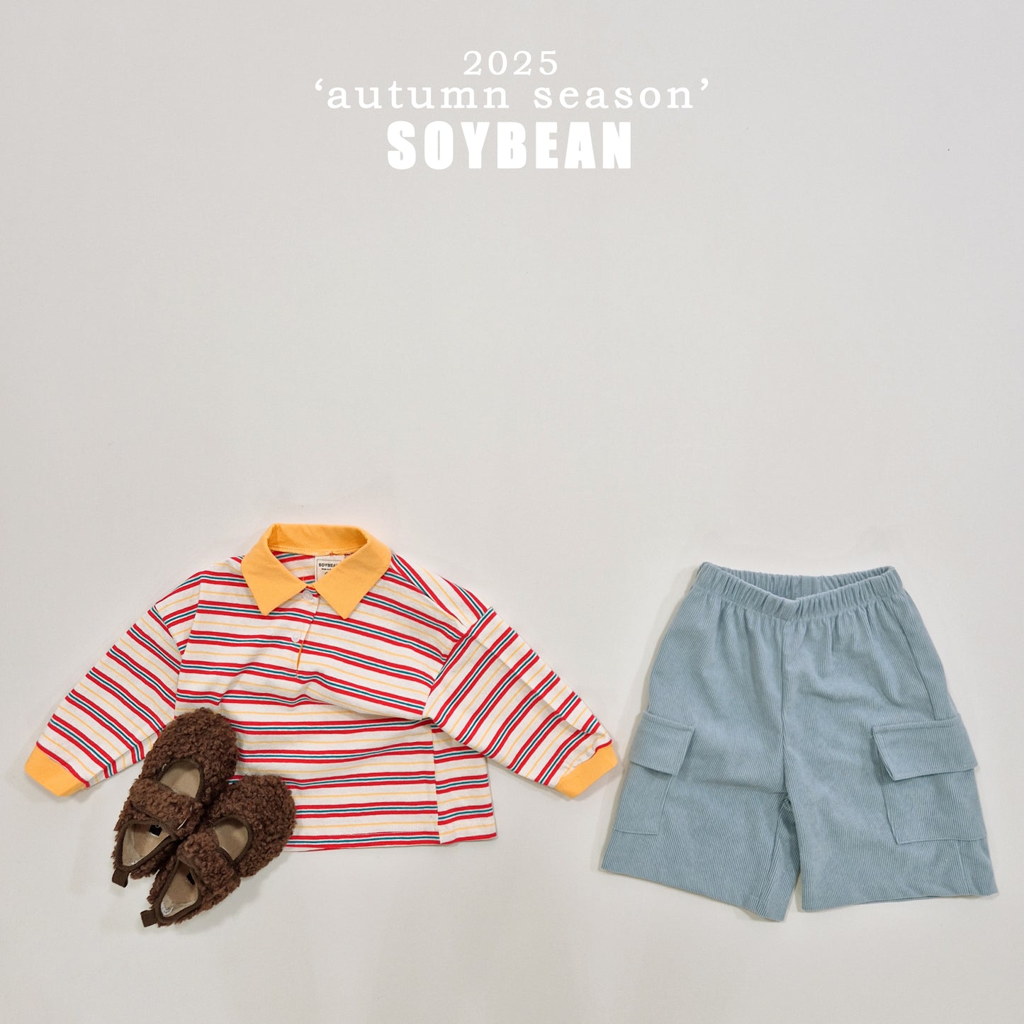 (Pre-order) Soybean Kids - Contrast Collar Sweatshirt Tee 배색카라티 (2 Colors)