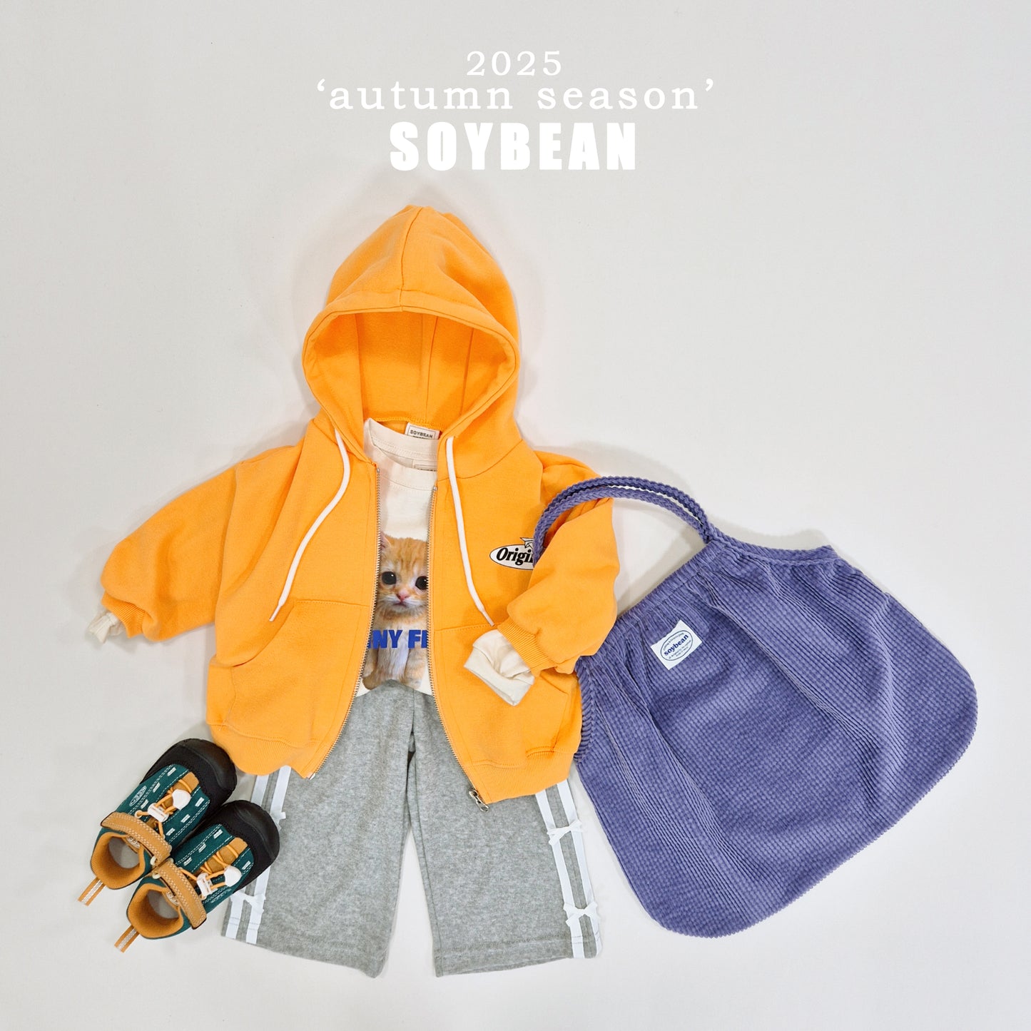 (Pre-order) Soybean Kids - Ribbon Terry Line Pants 리본테리라인팬츠 (2 Colors)