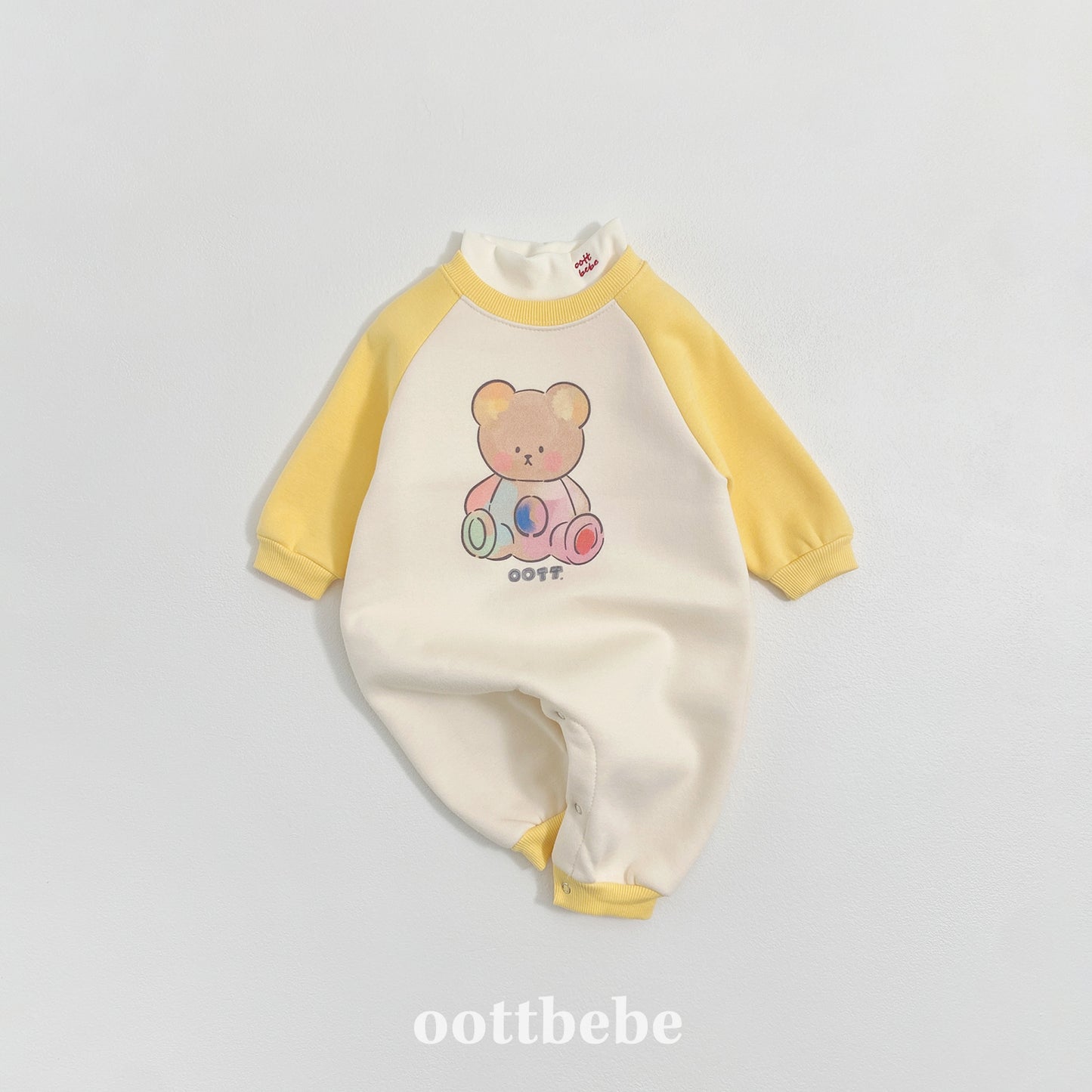 (Pre-order) OOTTBEBE Winter - Watercolor Bear Full Bodysuit 페인팅오띠전신슈트 (2 Colors)