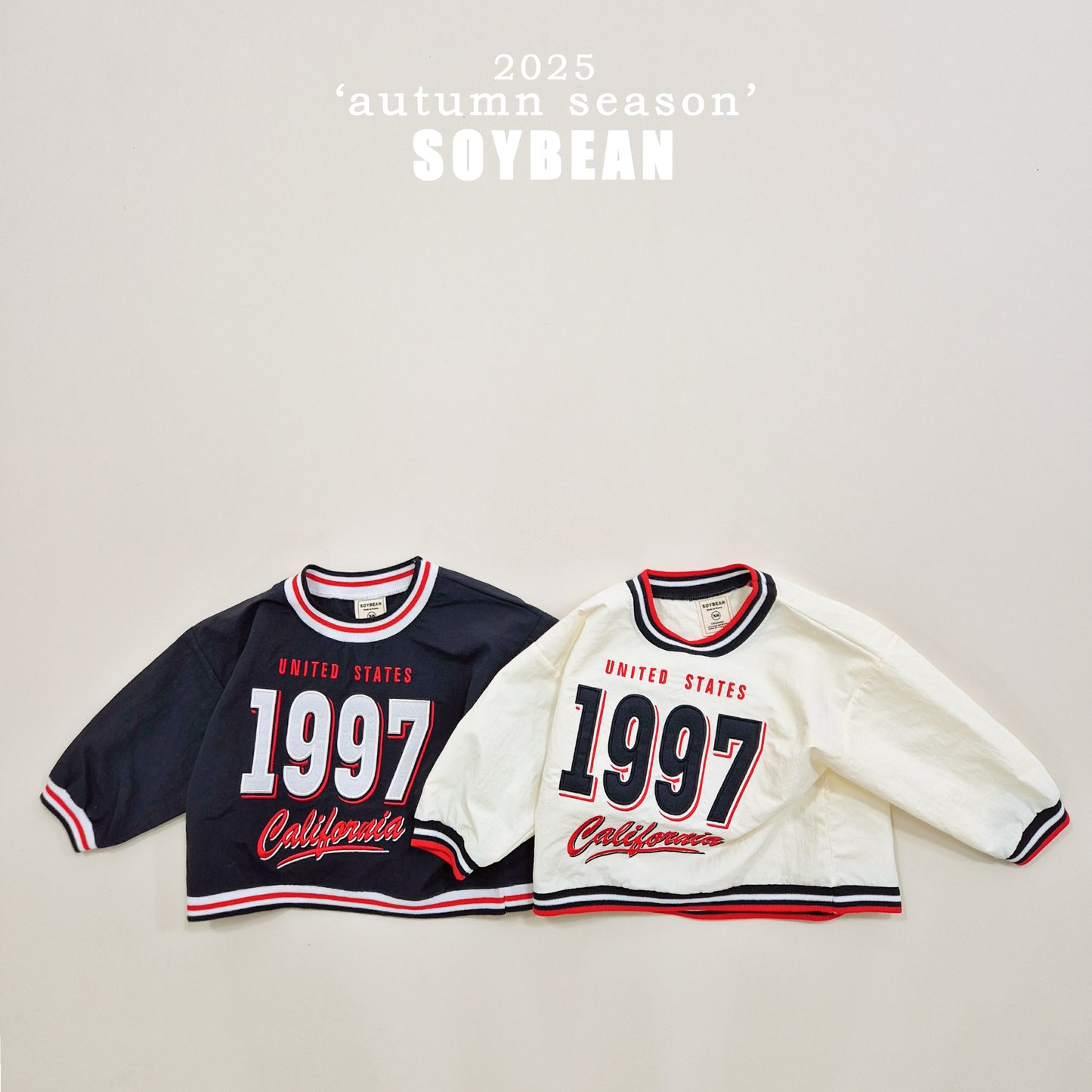 (Pre-order) Soybean Kids - 1997 Washed Embroidery Sweatshirt 1997와샤맨투맨 (2 Colors)