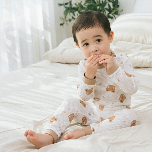(Baby Boom) Spring '25 Bamboo Mesh Long Sleeve Pajama Set (3 Colors)