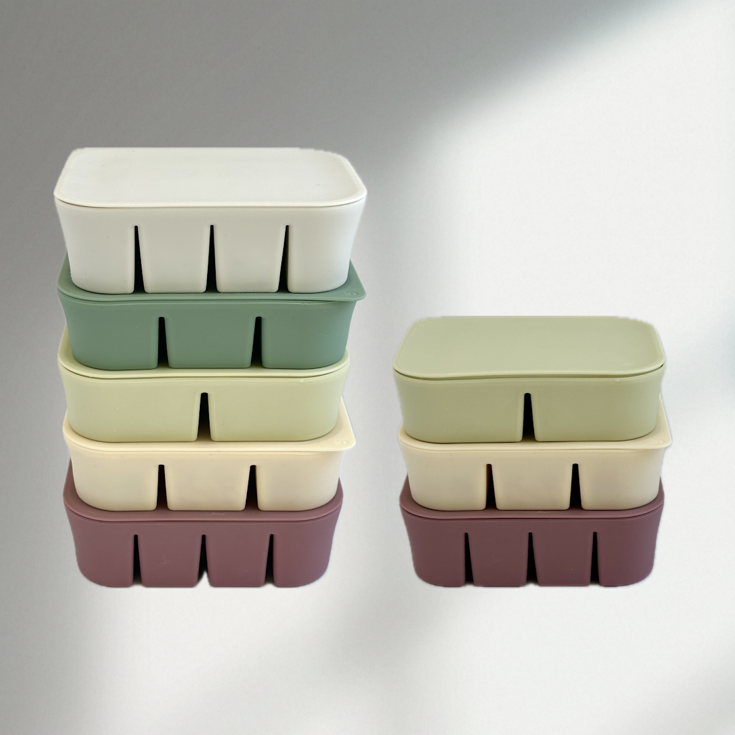 (Bluemama) Premium Silicone Baby Food Freezer Tray Set (3-piece)