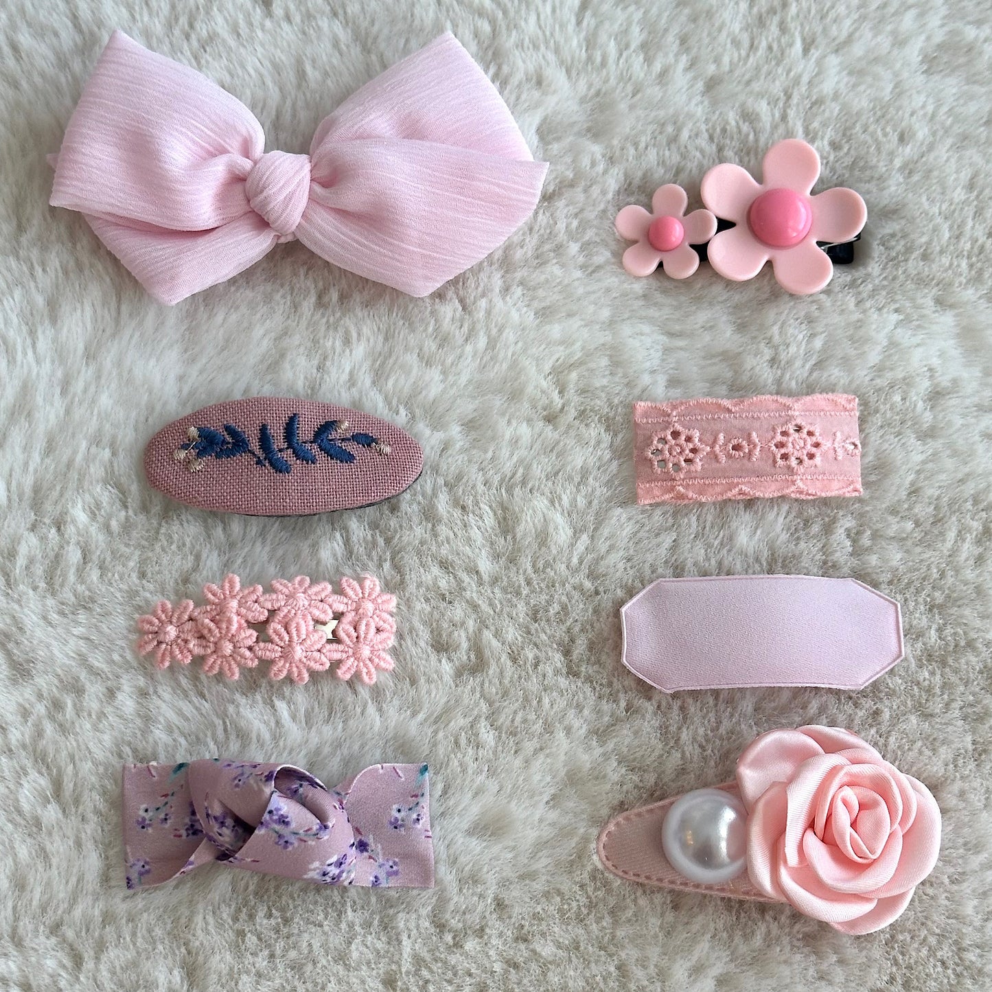 (Chenny Bong Bong) Kids’ Flamingo Hair Clips 8-piece Set