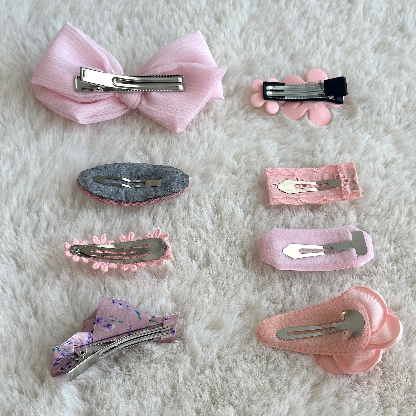 (Chenny Bong Bong) Kids’ Flamingo Hair Clips 8-piece Set