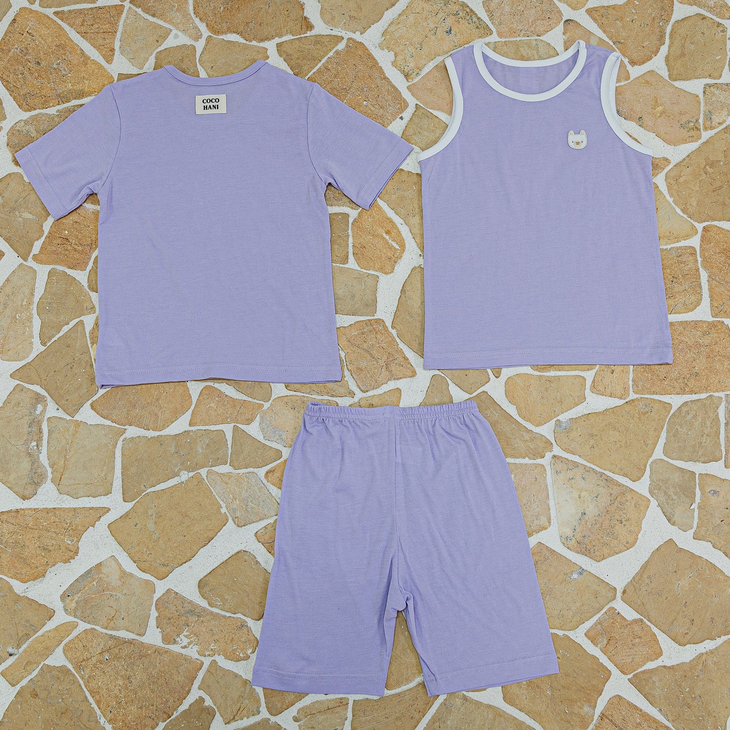 (COCOHANI) Bamboo Solid 3-piece Set (4 Colors)