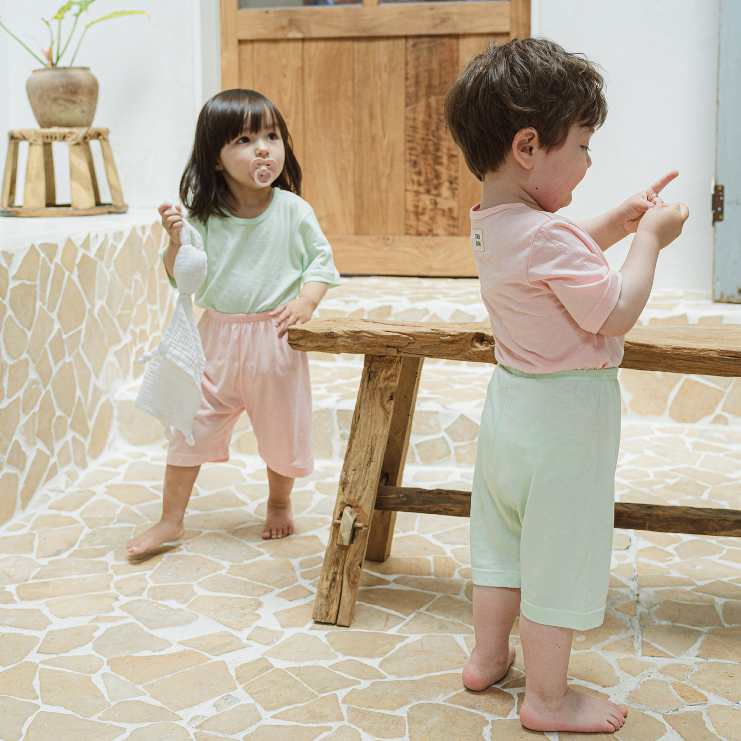 (COCOHANI) Bamboo Solid 3-piece Set (4 Colors)