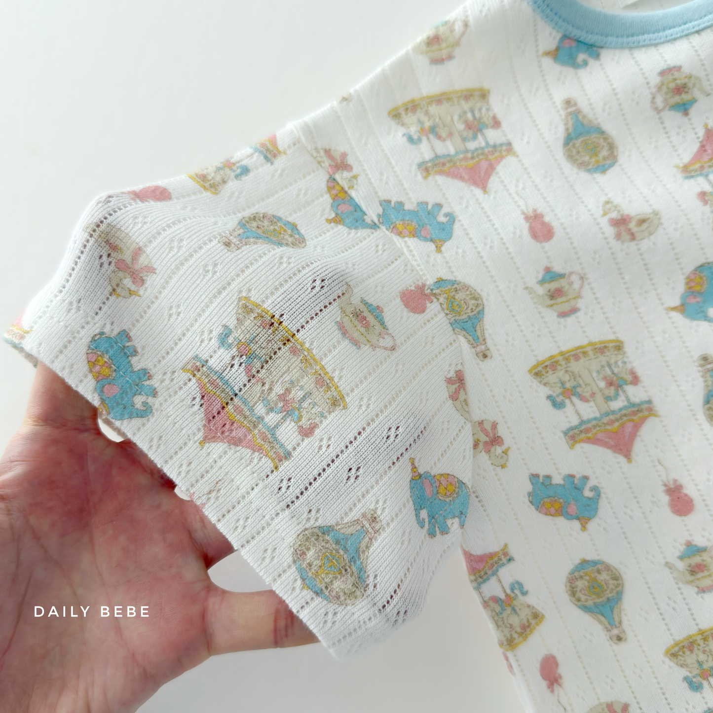 (Pre-order) Daily Bebe Summer - Kids’ Summer Eyelet Pajama Set 썸머 아일렛 실내복 (2 Colors)