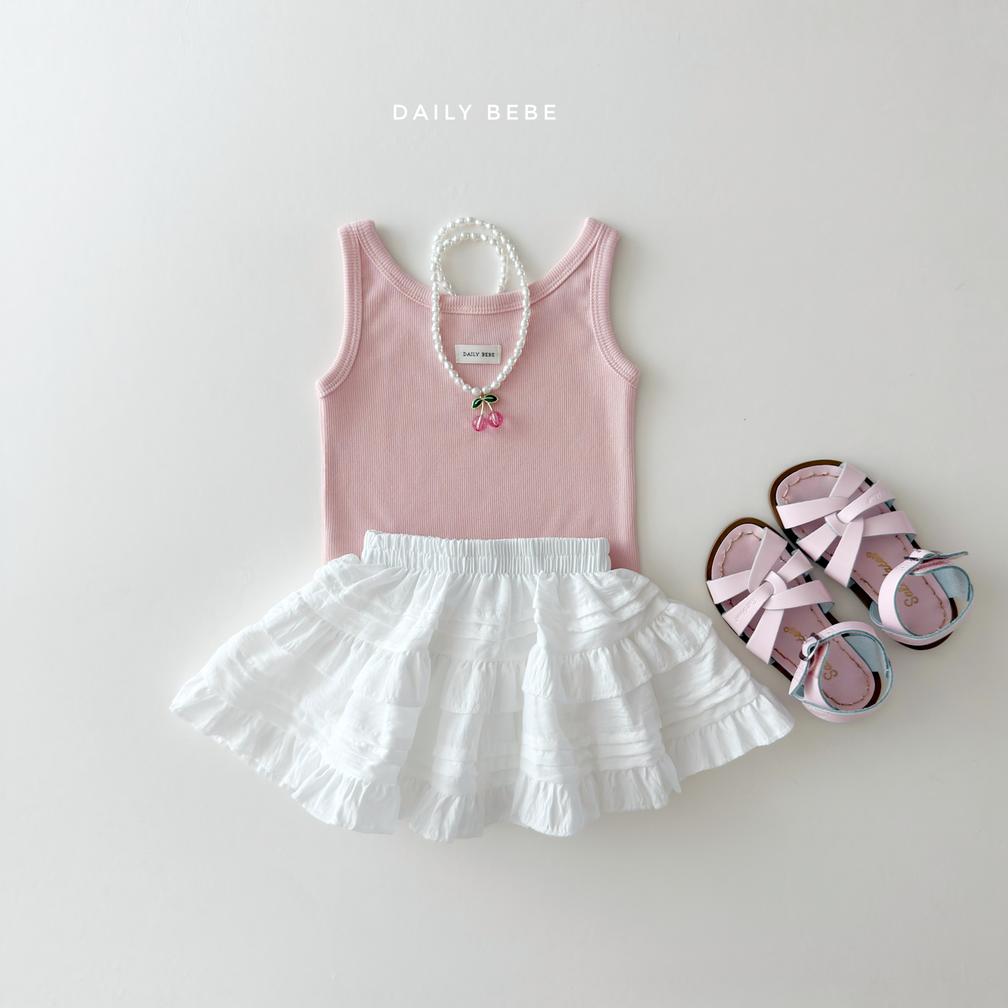 (Pre-order) Daily Bebe Summer - Kids' Soft Ribbed Tank Top 소프트 나시 (4 Colors)