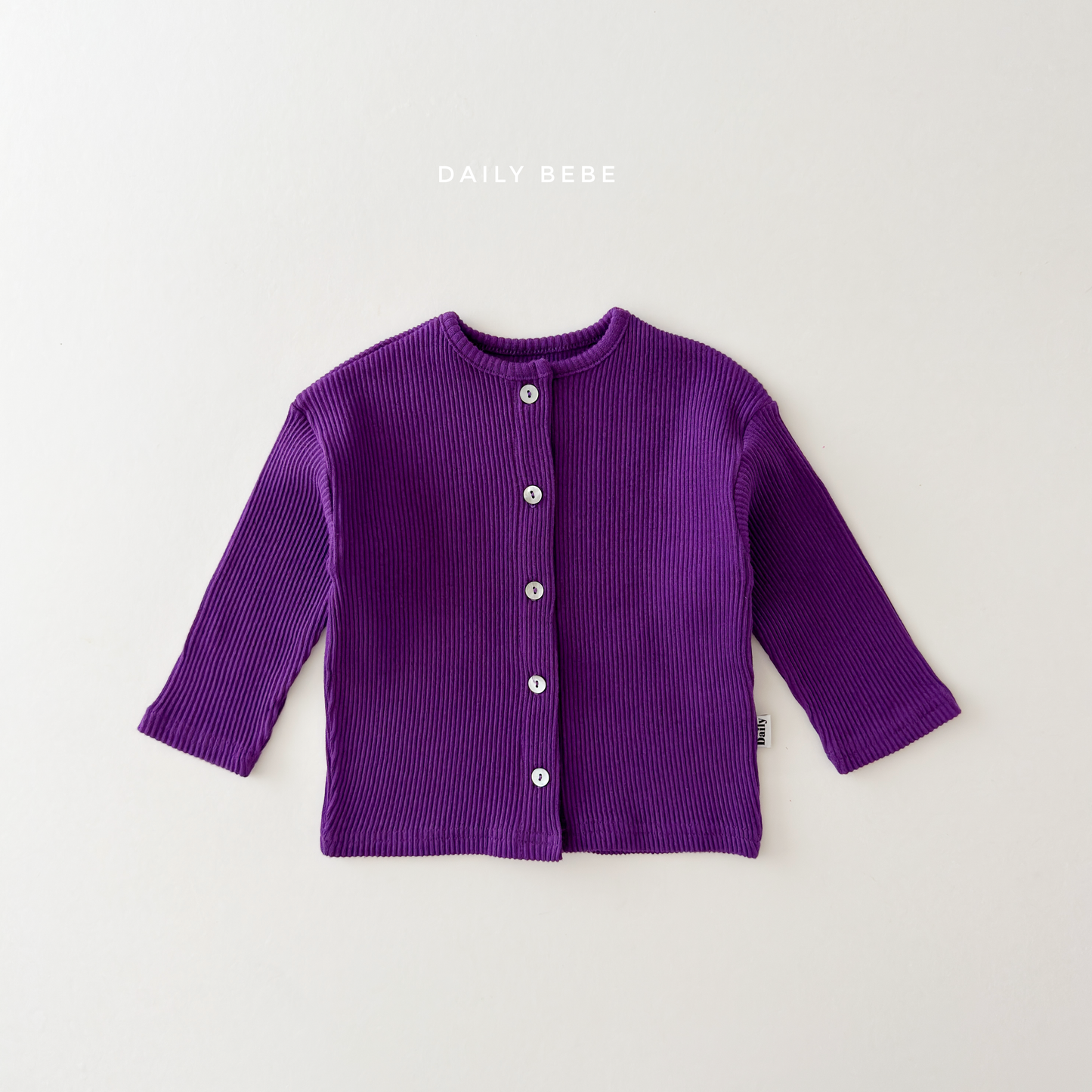 (Pre-order) Daily Bebe Fall - Kids' Essential Ribbed Mother-of-Pearl Button Cardigan 크레파스 가디건 (7 Colors)