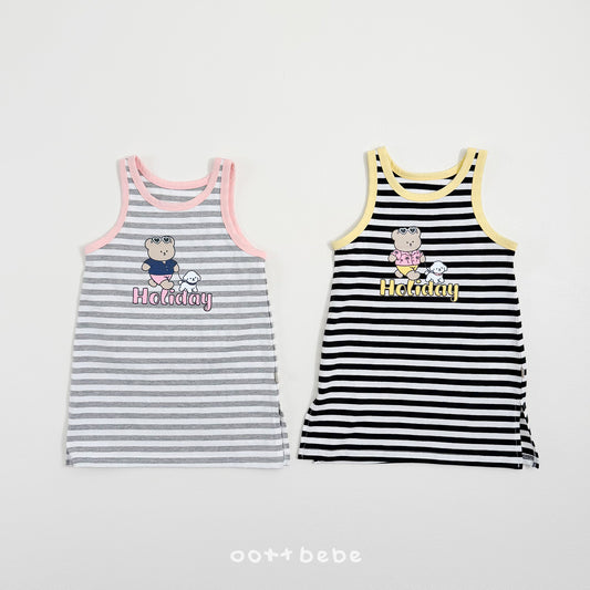 (Pre-order) OOTTBEBE Summer - Holiday Sleeveless Dress 홀리데이원피스 (2 Colors)