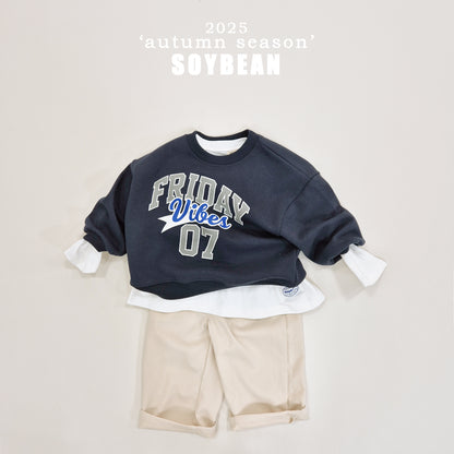 (Pre-order) Soybean Kids - Friday Lettering Sweatshirt 프라이데이맨투맨 (2 Colors)
