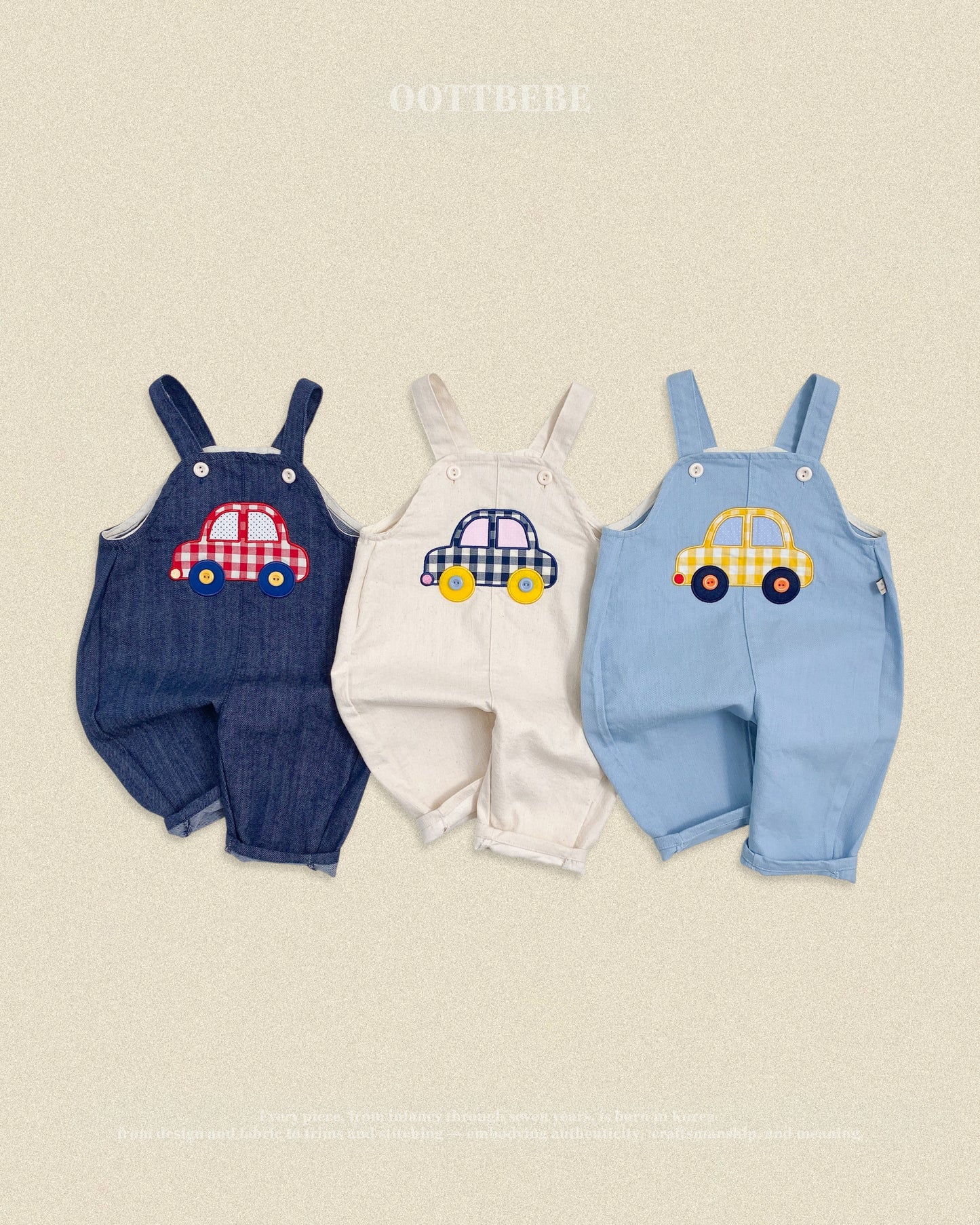 (Pre-order) OOTTBEBE Fall - Bungbung Denim Overalls - 붕붕이데님오버롤 (3 Colors)