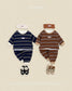 (Pre-order) OOTTBEBE Fall - Rookie Stripe Top & Bottom Set - 루키단가라상하복 (2 Colors)