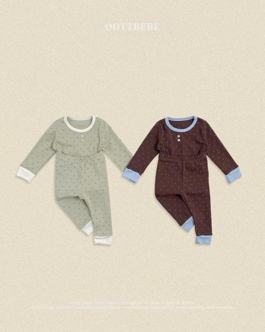 (Pre-order) OOTTBEBE Fall - Mini Dot Pajama Set 슈슈도트실내복 (2 Colors)