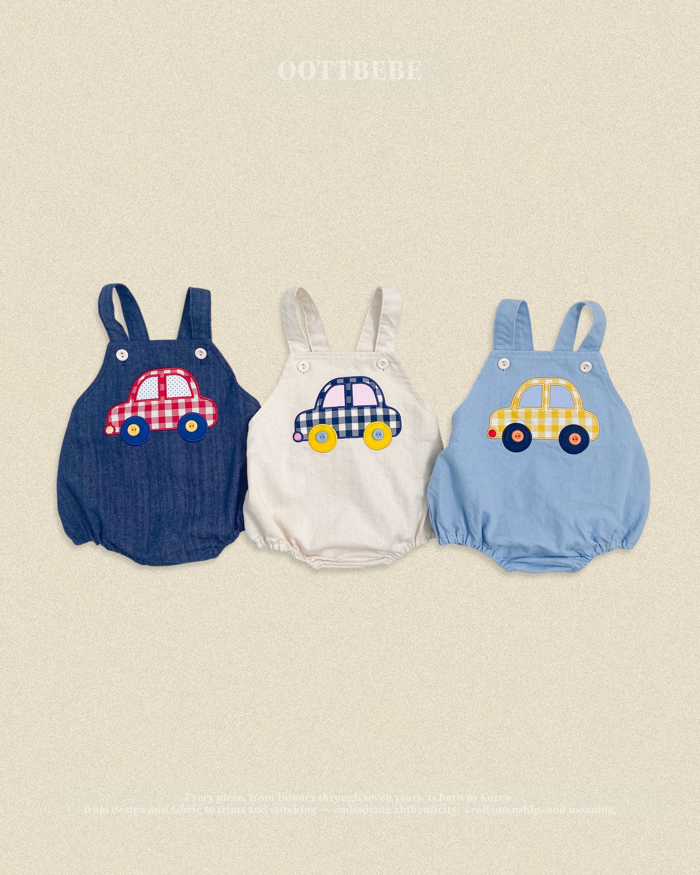 (Pre-order) OOTTBEBE Fall - Bungbung Denim Suit - 붕붕이데님슈트 (3 Colors)