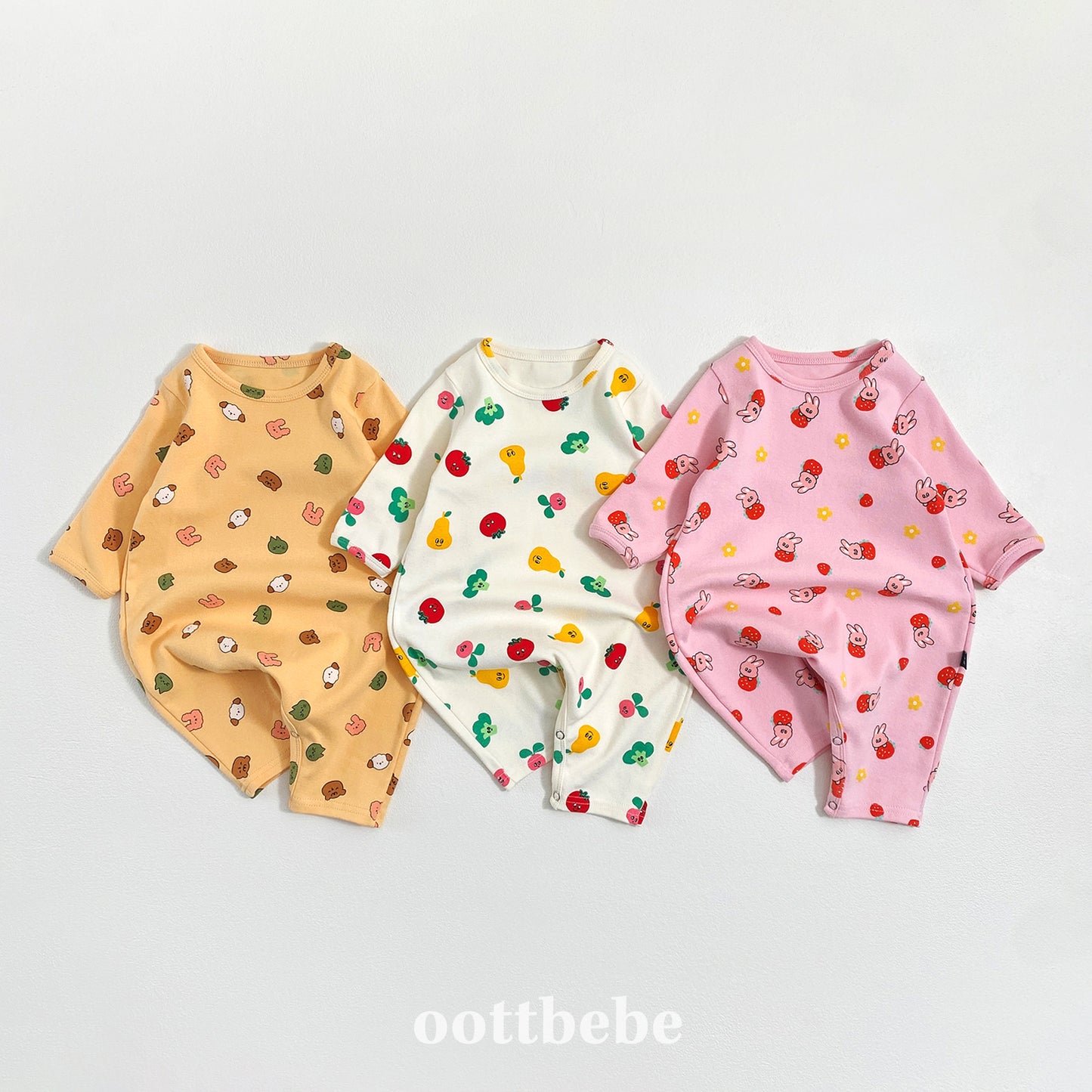 (Pre-order) OOTTBEBE Winter - 	Yum Yum Friends Full Bodysuit 얌얌친구전신슈트 (3 Colors)