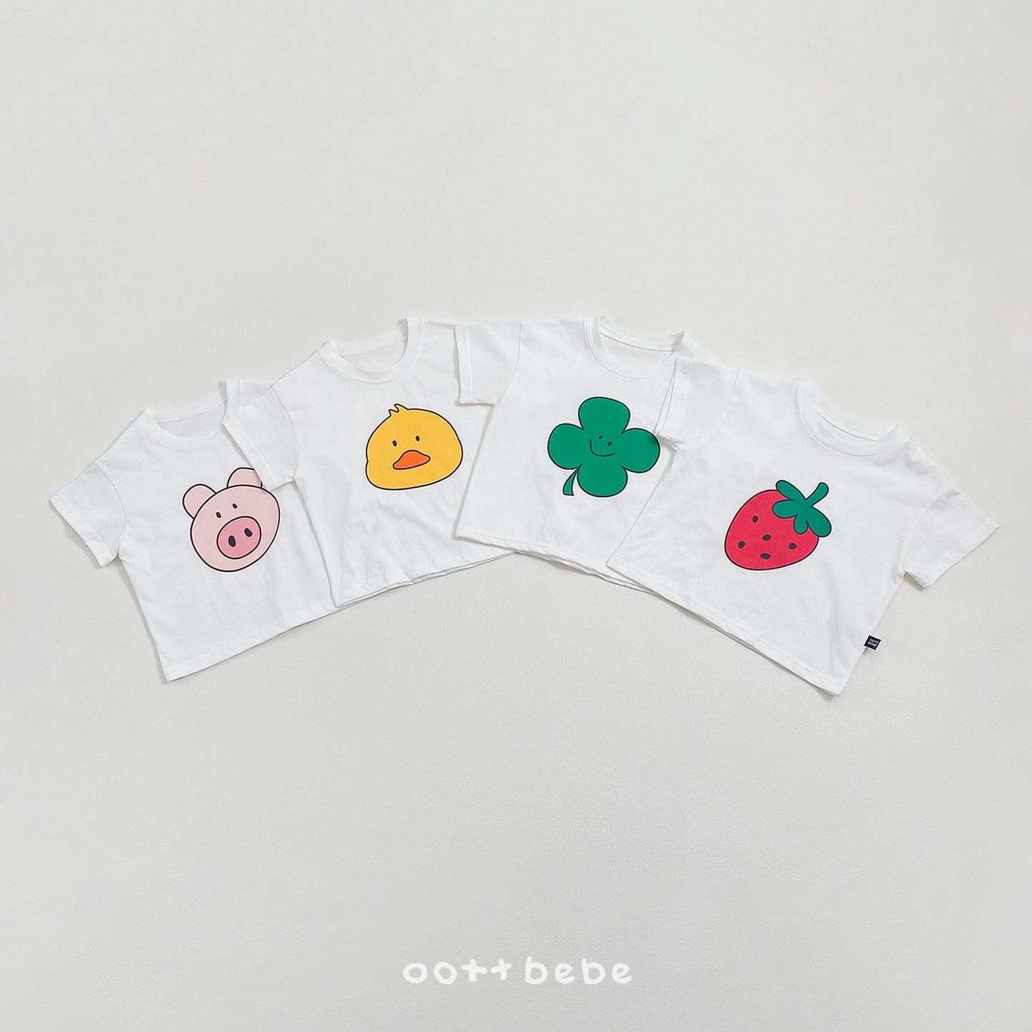 (Pre-order) OOTTBEBE Summer - Happy Friends T-shirt 해피프렌즈티셔츠 (4 Colors)