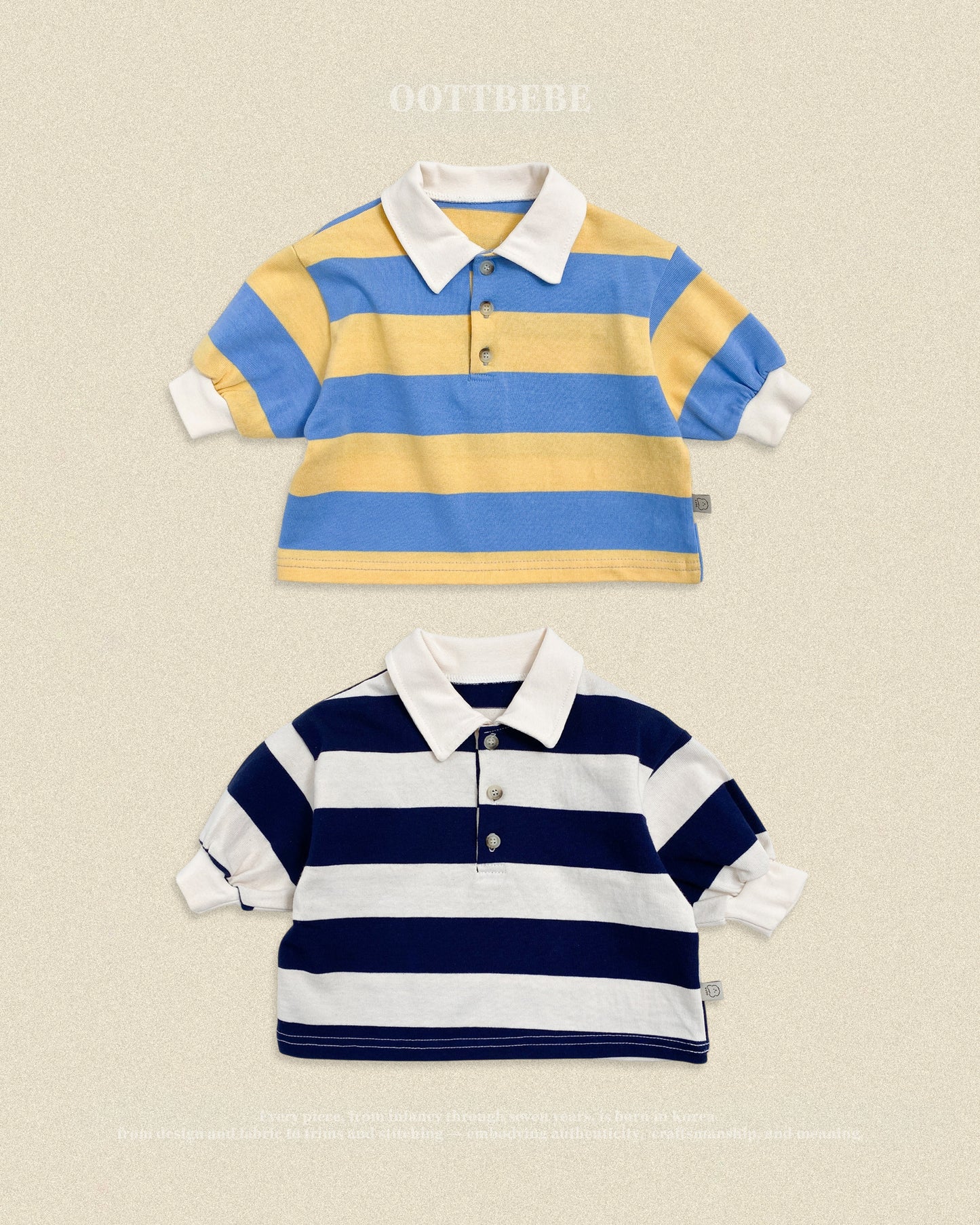 (Pre-order) OOTTBEBE Fall - Play Rugby Collar Tee - 플레이럭비카라티 (2 Colors)