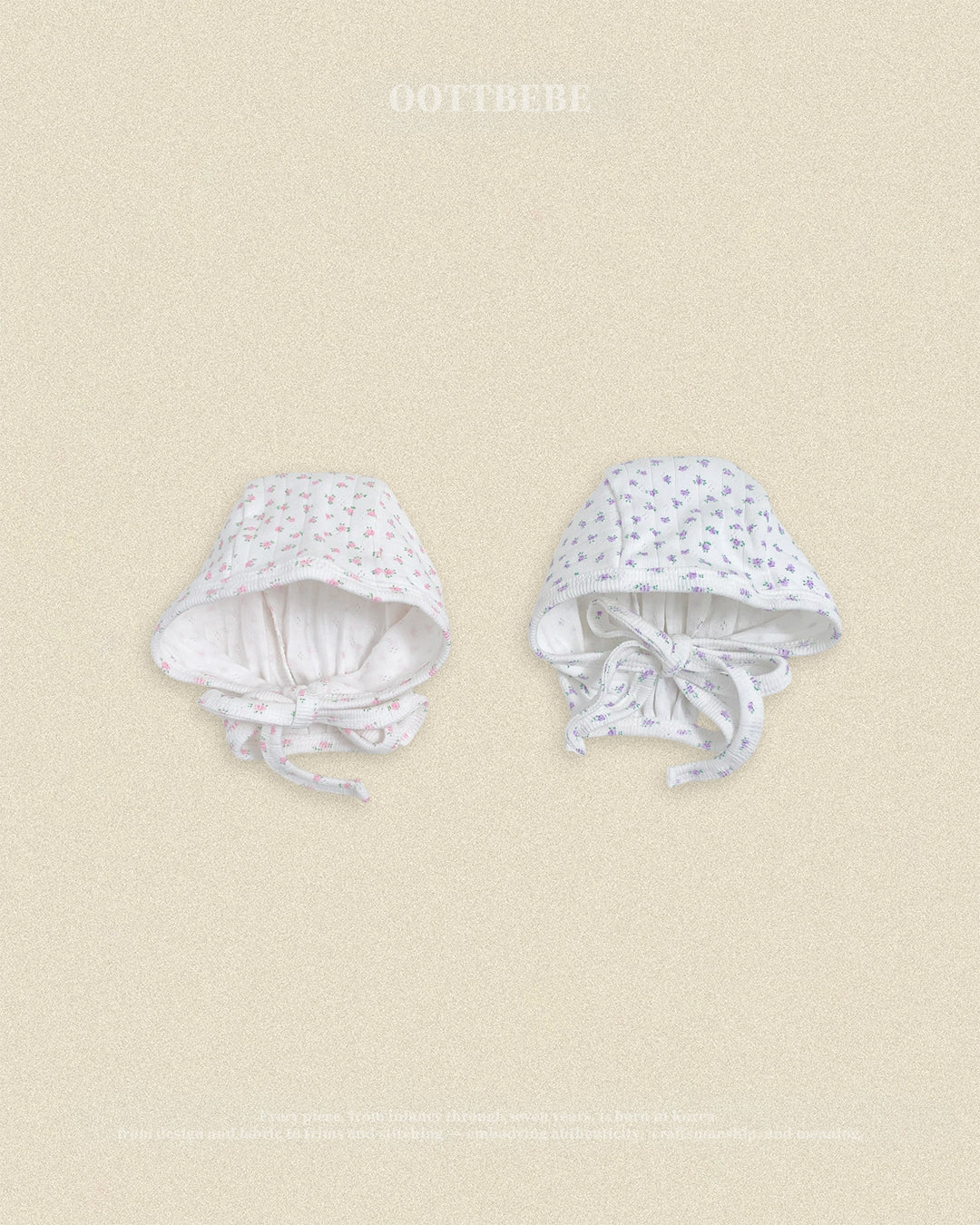 (Pre-order) OOTTBEBE Fall - Lovely Floral Bonnet 코코플라워보넷 (2 Colors)
