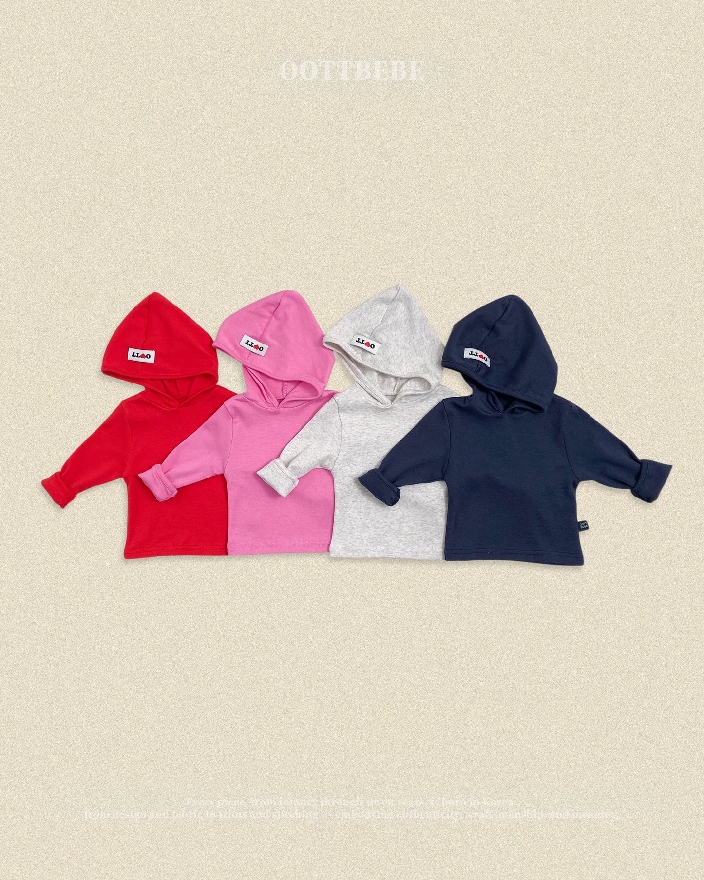 (Pre-order) OOTTBEBE Fall - Retro Hooded Tee - 레트로후드쫄티 (4 Colors)