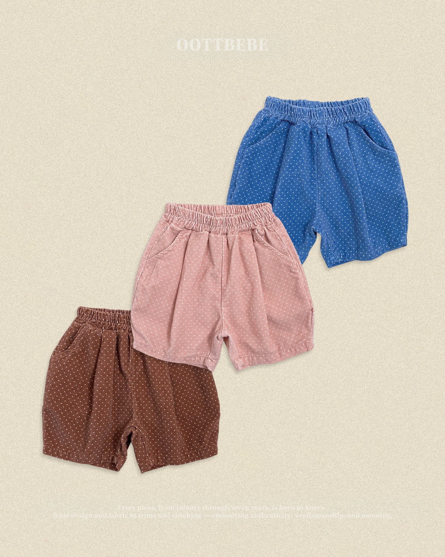 (Pre-order) OOTTBEBE Fall - Petite Dot Pumpkin Shorts - 쁘띠도트팬츠 (3 Colors)