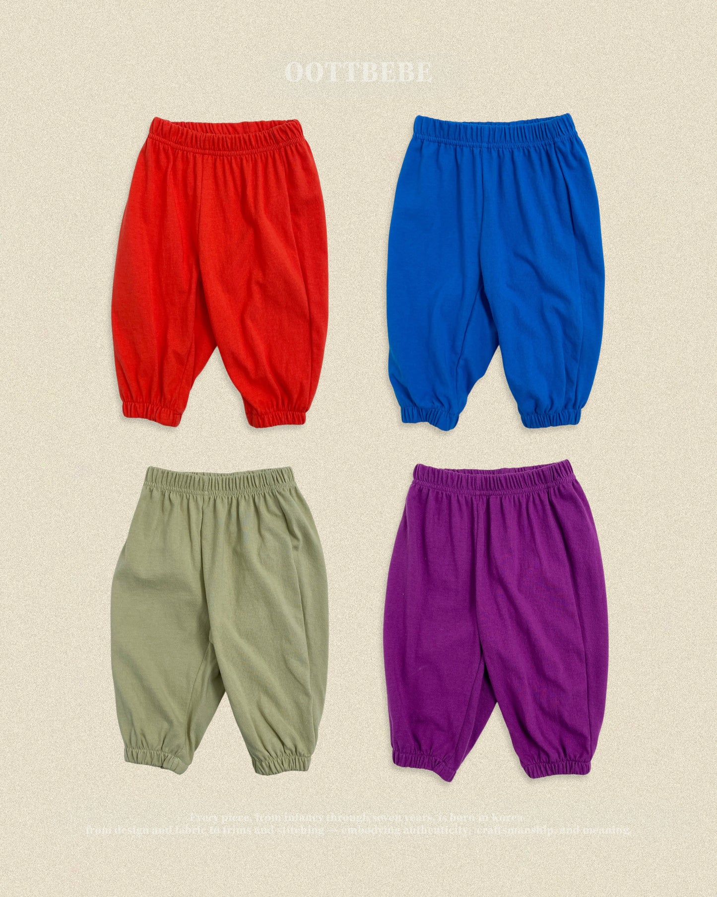(Pre-order) OOTTBEBE Fall - Jelly Mix Balloon Jogger Pants - 젤리믹스고쟁이팬츠 (4 Colors)