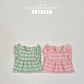 (Pre-order) Soybean Kids - Check Flower Embroidery Dress 체크플라워원피스 (2 Colors)