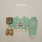 (Pre-order) Soybean Kids Winter - Snowball Stripe Fleece-Lined Top & Bottom Set 스노우볼단가라상하 (3 Colors)