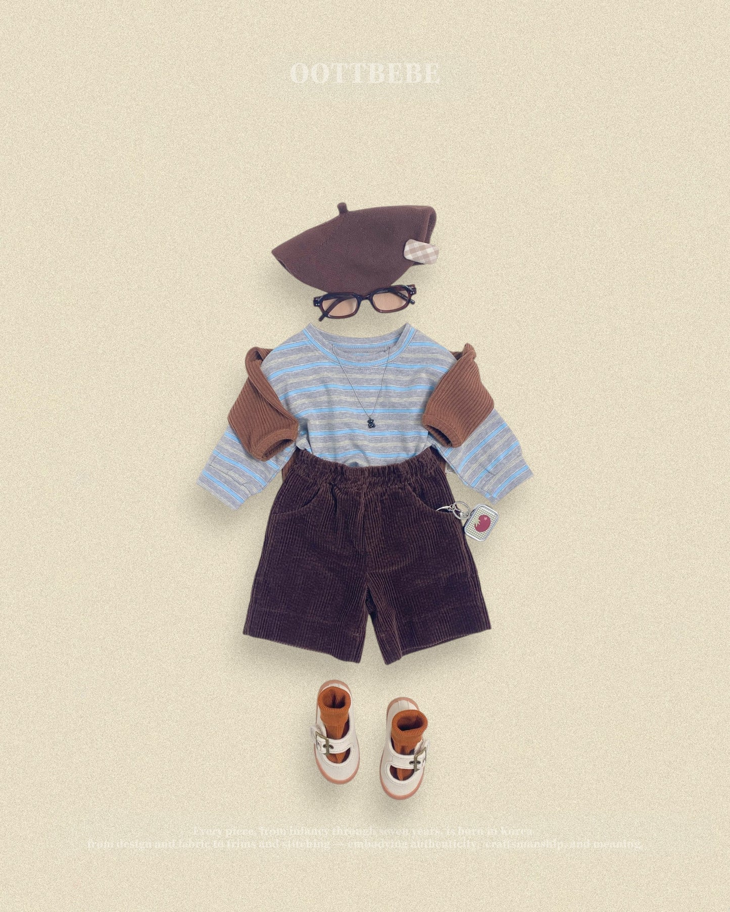 (Pre-order) OOTTBEBE Fall - Tomboy Ribbed Tee - 톰보이시보리티셔츠 (2 Colors)