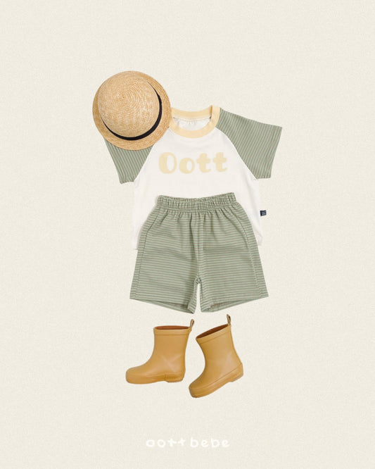 (Pre-order) OOTTBEBE Summer - OOTT Stripe Set 오뜨단가라상하복 (2 Colors)