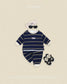 (Pre-order) OOTTBEBE Fall - Rookie Stripe Top & Bottom Set - 루키단가라상하복 (2 Colors)