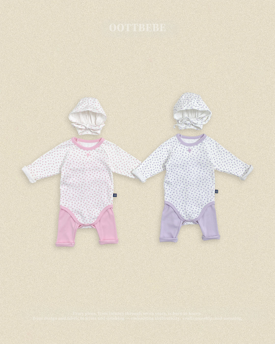 (Pre-order) OOTTBEBE Fall - Lovely Floral Bonnet 코코플라워보넷 (2 Colors)