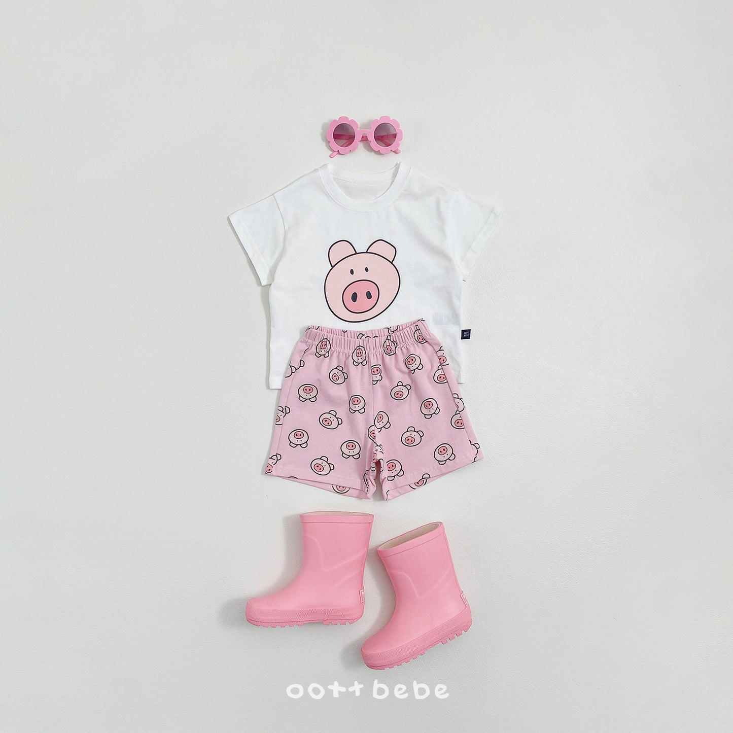 (Pre-order) OOTTBEBE Summer - Happy Friends T-shirt 해피프렌즈티셔츠 (4 Colors)