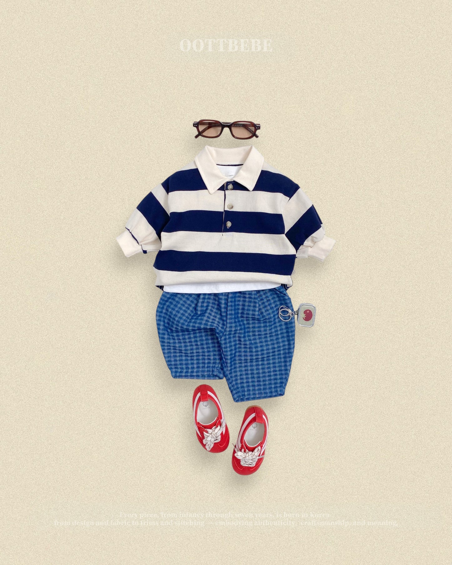 (Pre-order) OOTTBEBE Fall - Denim Check Pants - 데님체크팬츠 (2 Colors)