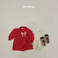 (Pre-order) Soybean Kids Winter - Ribbon Fleece-Lined Sweatshirt Dress 리본양기모맨투맨OPS (2 Colors)