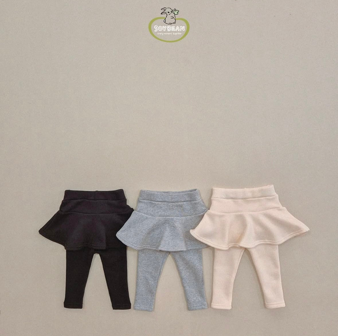 (Pre-order) Soybean Kids - Cozy Flare Skirted Leggings 뽀송나팔치랭스 (3 Colors)