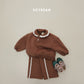 (Pre-order) Soybean Kids Winter - Collar Frill Fleece-Lined Top & Bottom Set 카라프릴양기모상하 (2 Colors)