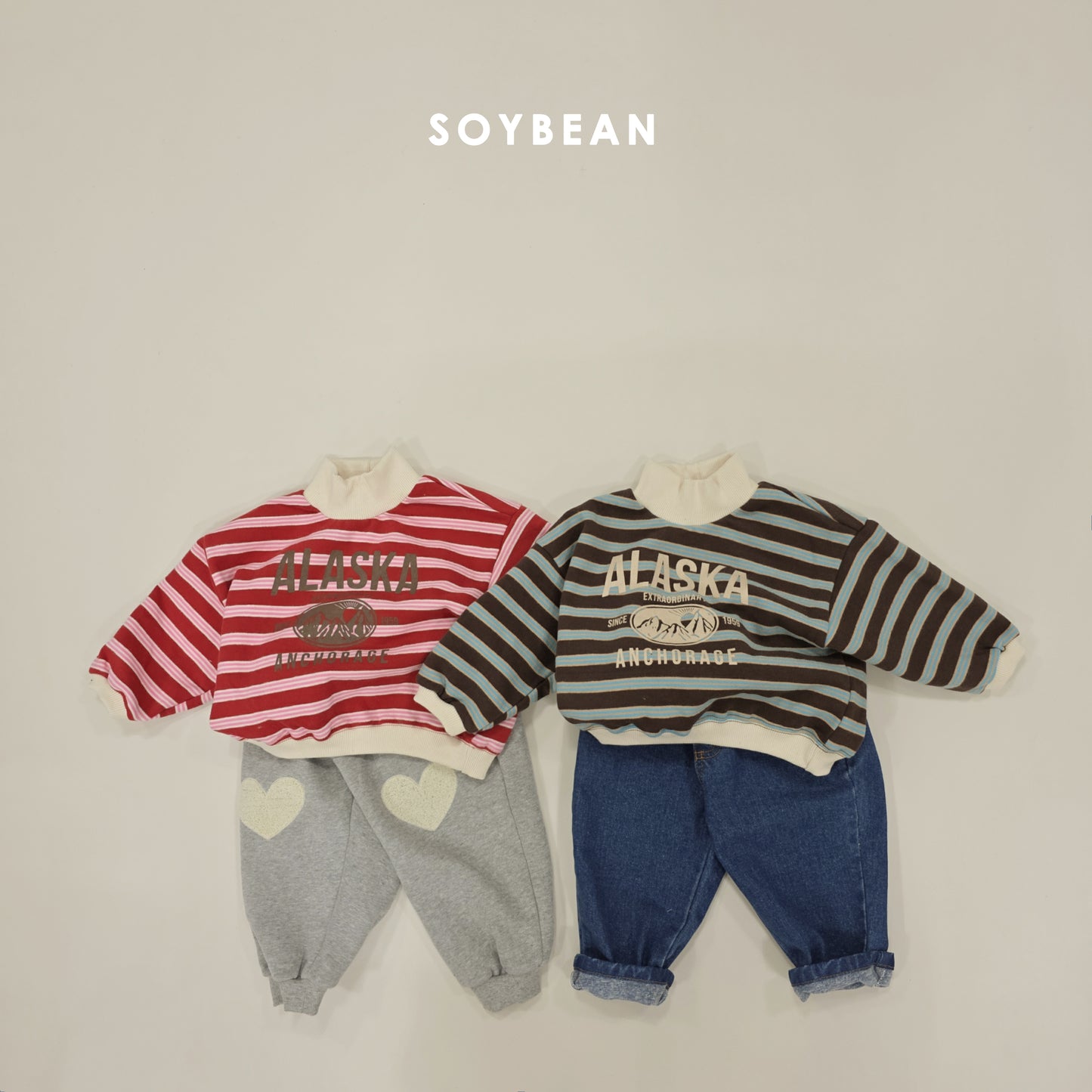 (Pre-order) Soybean Kids Winter - Alaska Fleece-Lined Mock Neck Sweatshirt 알래스카양기모맨투맨 (2 Colors)