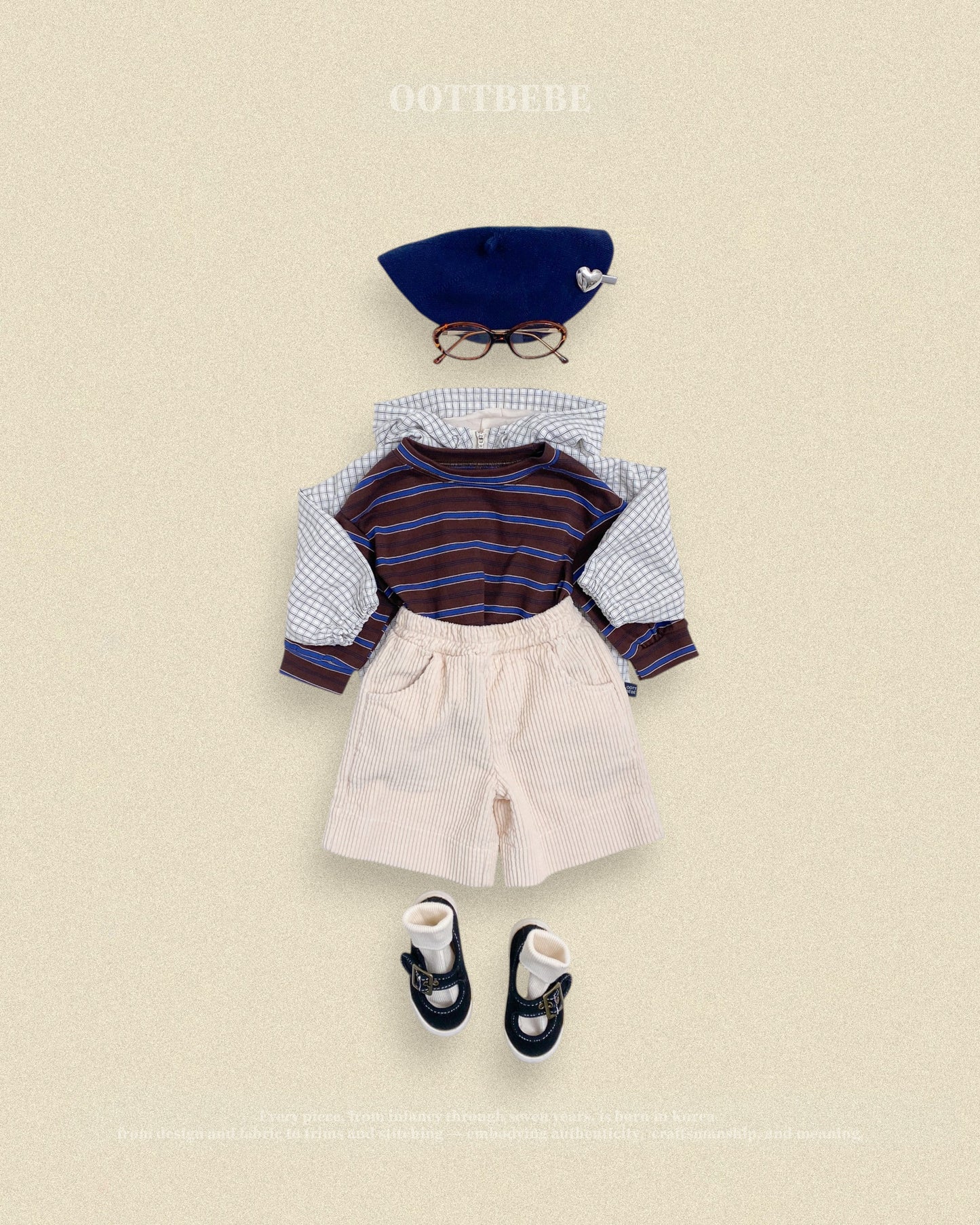 (Pre-order) OOTTBEBE Fall - Tomboy Ribbed Tee - 톰보이시보리티셔츠 (2 Colors)